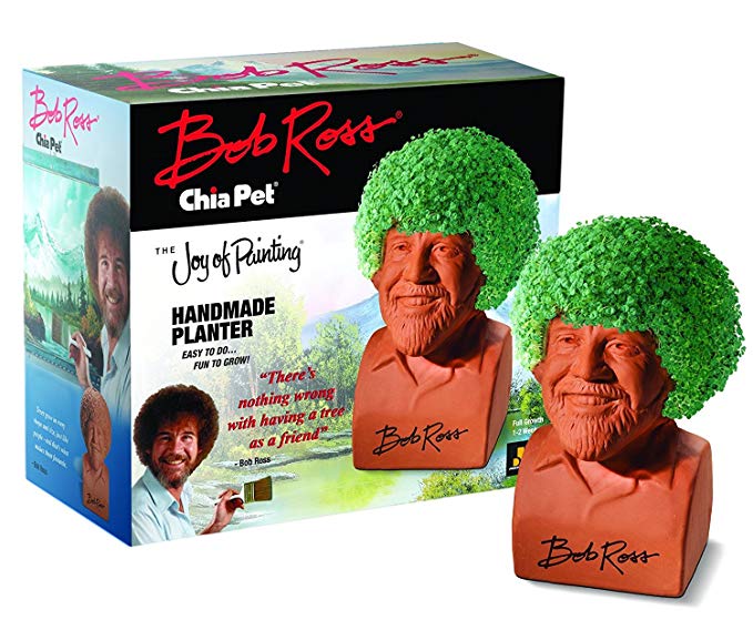 Chia Pet Bob Ross, The Joy of Painting, Decorative Pottery Planter, Easy to Do and Fun to Grow, Novelty Gift, Perfect for Any Occasion