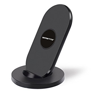 WOWTOU A2 QI Fast Wireless Charger Dock Stand 10W 2 Hours Fully Charging Time for Samsung Galaxy S7,S7 Edge,Note5,S6 Edge Plus,S6,S6 Edge-No Adapter