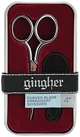Curved Embroidery Scissors 4"-With Leather Sheath