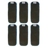 EcoAble 5 Layer Charcoal Bamboo Inserts Reusable Liners for Baby Cloth Diapers Pack of 6
