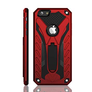 iPhone 6 Plus/iPhone 6S Plus Case, Military Grade 12ft. Drop Tested Protective Case With Kickstand, Compatible with Apple iPhone 6 Plus/iPhone 6S Plus - Red