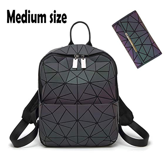 HotOne Geometric Backpack Holographic Reflective Backpacks Fashion Backpack