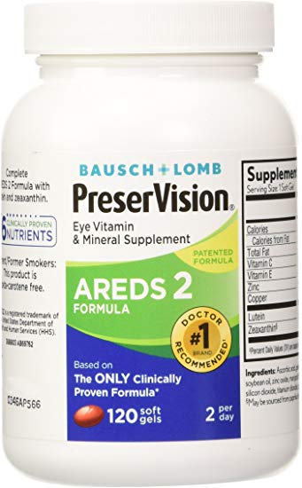 Preservision Areds 2 Vitamin & Mineral Supplement 120 Count Soft Gels (Pack of 2)