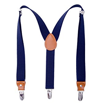 Children Boys Kids Adults Suspenders - Sturdy Metal Clips Genuine Leather suspender