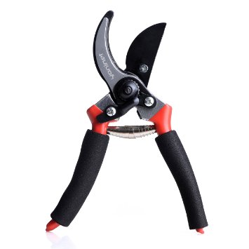 8" Bypass Professional Pruning Shears by Yoninet with Extra Sharp Blade and Easy To Hold Ergonomic Handles For Man & Women. High Quality Steel Blade Pruning Shears with Safety Jaws Lock.