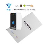 OBD2Onshowy Super Mini WIFI OBD II Car Scanner Tool With Power Switch Car Diagnostic Tool Code Reader For iOS Apple and Android Smartphone white and black