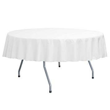 Ultimate Textile Poly-Cotton Twill 72-Inch Round Tablecloth White