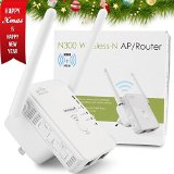 Motoraux Wireless-N Wi-Fi Range Extender Supports AP Repeater and Router Mode with Dual External Antennas Wall Plug Mode Switch Power Switchand more Device Servers