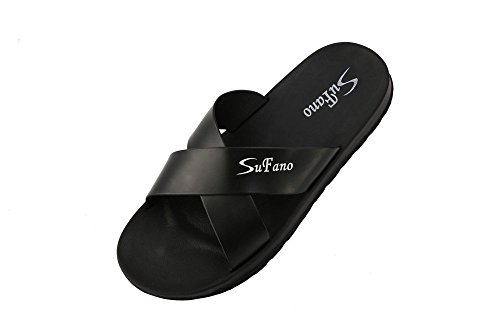 Sufano Men's Cross Slide Sandals Slippers Comfortable Shower Beach Sandals
