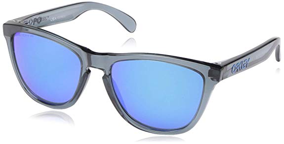 Oakley Men's OO9013 Frogskins Square Sunglasses, Polished Black Frame/Grey Lens, 53 mm