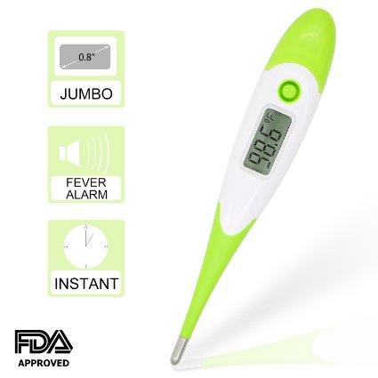 DigHealthTM Digital Thermometer for Oral Recommend Rectal and Axillary Underarm Body Temperature Measurement for Baby65292Child Adult Green FDA Approved