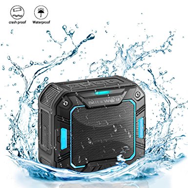 BlitzWolf Portable Bluetooth Speakers, 5W 2000mAh IP65 Water-resistant Hands Free Wireless MP3 Music Player for Outdoor Activity Blue