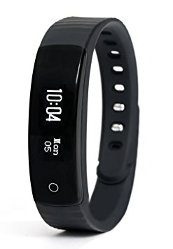 Waterproof Wireless Bluetooth Fitness and Sleep Activity Tracker | Exercise Wristband and Sport Smart Watch | 12 Day Battery Life