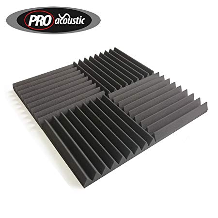 8x AFW305 Pro Acoustic Foam Wedge Tiles , Studio Sound Treatment , 0.74m2 (8 square feet) per pack