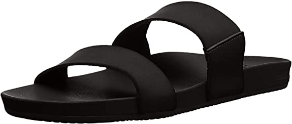 Reef Womens Sandals Vista | Vegan Leather Slides for Women With Cushion Bounce Footbed