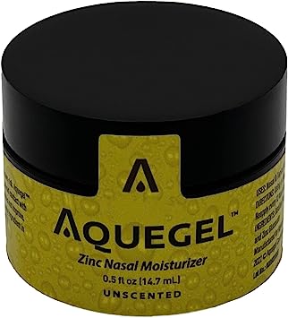 Aquegel Nasal Moisturizer   Zinc, 12-Hour Nasal Moisture Relief, Water Based Nose Gel, Nasal Moisturizer for Oxygen Therapy, Dry Nose, Nasal Dryness, Nosebleeds, Cannula, Cold Symptom Relief