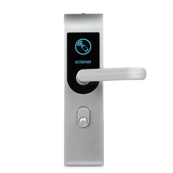 Lagute Sciener Smart Door Lock Silver Support iPhone iOS Android Bluetooth 40 Entry Your Phone is now the Key Right Open