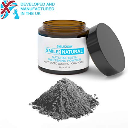 Teeth Whitening Powder - Made in The UK - Activated Charcoal - 100% Natural Coconut, Vegan, Non Peroxide, Black Tooth Polish