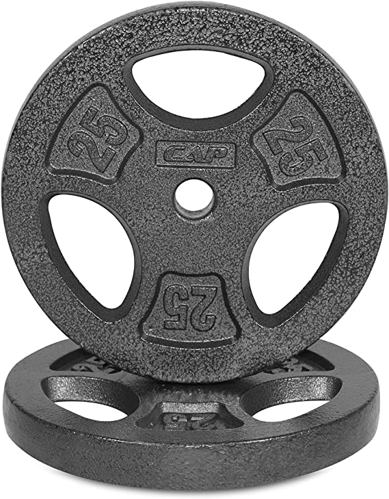 WF Athletic Supply Cast Iron 1-Inch Standard Grip Plate for Strength Training, Muscle Toning, Weight Loss & Crossfit - Multiple Choices Available