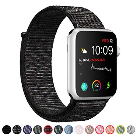 SYRE Compatible with Apple Watch Band 38mm 40mm 42mm 44mm, Lightweight Breathable Nylon Sport Band Replacement for iWatch Series 4, Series 3, Series 2, Series 1
