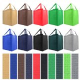 Reusable Reinforced Handle Grocery Tote Bag Large 10 Pack - 10 Color Variety