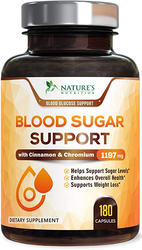 Blood Sugar Support High Potency Glucose Metabolism Supplement - for Normal Blood Sugar Levels - Made in USA - Best Vegan Complex w/Cinnamon, Alpha Lipoic Acid & Chromium - 180 Capsules