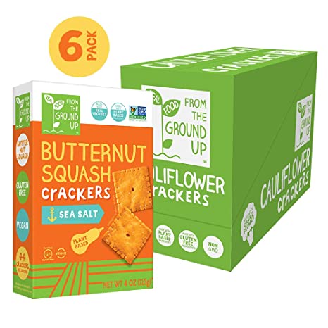 Real Food From the Ground Up Cauliflower and Butternut Squash Crackers - 6 Pack (Butternut Squash, Sea Salt)