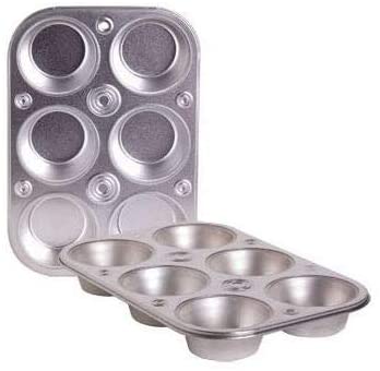 2 X Toaster Oven Size 6-cup Metal Muffin / Cupcake Pan (1, 1 LB)