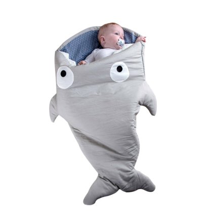 Bebeenvy Shark Bunting Bag-Used in Outdoor Stroller or air-conditioned room-SummerWinter Dual Use Grey