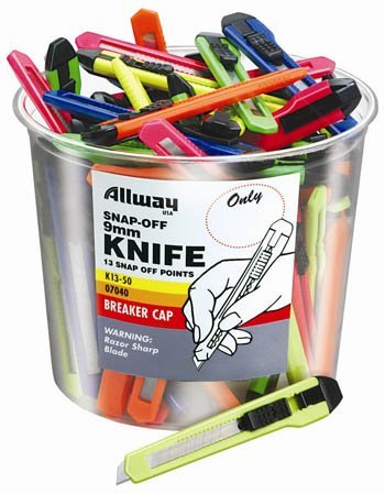 Allway Tools K13-50 9MM Snap Off Neon Knife Bucket