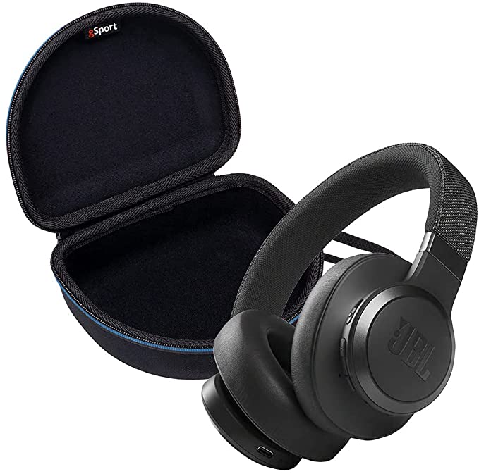 JBL Live 660NC Wireless Over-Ear Noise-Cancelling Headphone Bundle with gSport Case (Black)