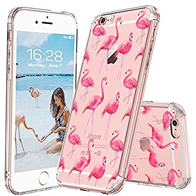 iPhone 6s Case, iPhone 6 Cover, MOSNOVO Cute Flamingo Tropical Clear Design Printed Transparent Plastic Hard Back Case with TPU Bumper Protective Back Phone Case Cover for Apple iPhone 6/6s (4.7 Inch)