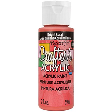 DecoArt Crafter's Acrylic Paint, 2-Ounce, Bright Coral