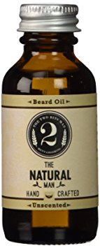 The 2 Bits Man The Natural Man Beard Oil - Unscented Beard Conditioner, 1 oz.