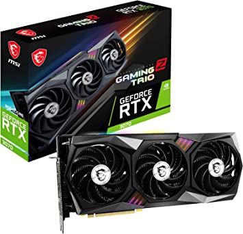 MSI GeForce RTX 3070 GAMING Z TRIO 8G LHR Graphics Card - RTX 3070, 1845MHz, TRI FROZR FAN, 8GB GDDR6, 256 bit, PCI Express Gen 4, DisplayPort v1.4a, HDMI