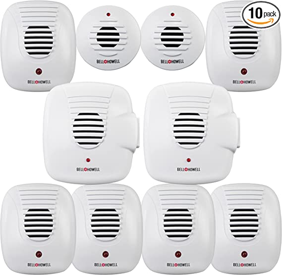 Bell   Howell Ultrasonic Pest Repeller Entire Home Kit Pack of 10, Ultrasonic Pest Repeller, DIY Pest Control, Pest Repellent for Home, Bedroom, Office, Kitchen Safe for Human and Pets, No Chemicals