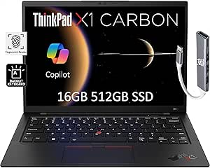 Lenovo ThinkPad X1 Carbon Gen 10 (14" FHD , Intel 12-Core i5-1240P, 16GB RAM, 512GB SSD) Business Laptop, Long Battery Life, Backlit, Fingerprint, 3-Yr WRT, FHD Webcam, Wi-Fi 6E, IST Hub, Win 11 Pro