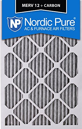 Nordic Pure 12x24x1PM12C-6 Pleated MERV 12 Plus Carbon AC Furnace Filters (6 Pack), 12 x 24 x 1"