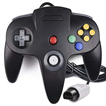 N64 Controller, iNNEXT Classic Wired N64 64-bit Gamepad Joystick for Ultra 64 Video Game Console (Black)