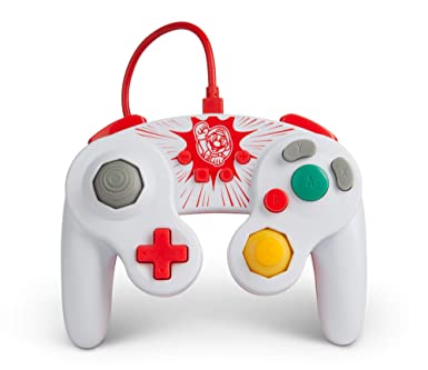 PowerA Wired GameCube Style Controller for Nintendo Switch - Mario, Gamepad, Wired Video Game Controller, Gaming Controller, GameCube Controller - Nintendo Switch