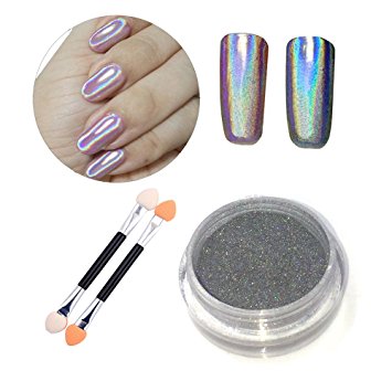 PrettyDiva 1 Jar Top Pure Holographic Powder Rainbow Chrome Nails Powder Manicure Pigment