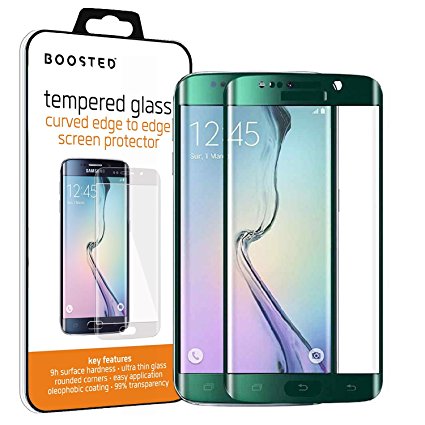Galaxy S6 Edge PLUS Curved Screen Protector, BOOSTED®, 0.22 mm Ultra Thin, 100% Coverage, Tempered Glass (0.2mm GREEN)