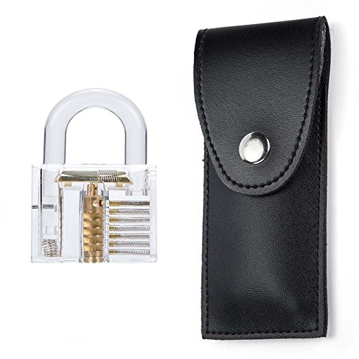 15Piece Premium Titanium Lock Tool Set with Transparent Pad Lock by AONAN