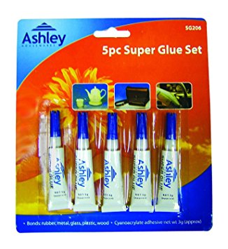 3g Tube of Super Glue Pack Of 5 by Ashley