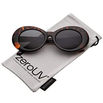 zeroUV - 90's Retro Oval Mod Sunglasses with Tapered Arms and Neutral Colored Round Lens 51mm