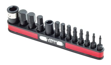 Titan Tools 16037 13-Piece SAE Impact Hex Bit Set