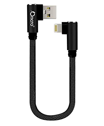 ONCRO® 90 Degree right angle L shape USB cable Data Fast Charging i-OS Small short Power Bank Cable for Lighting 8 pin iph i-phone Cable for 11 12 13 X XS 7 max pro use with original wall charger