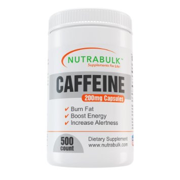 NutraBulk Premium Caffeine 200mg Capsules - 500 Count