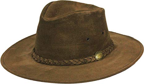 Henschel Walker Packable Crushable Cowhide Suede Braided Band Hat