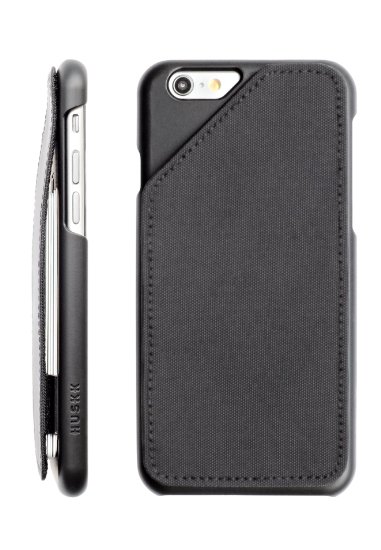 [iPhone 6/6S] Slim Wallet Case - Card Holder for Up to 8 Cards and Cash - Quickdraw by HUSKK - [QDPH6BNEE] - Ballistic Nylon Black